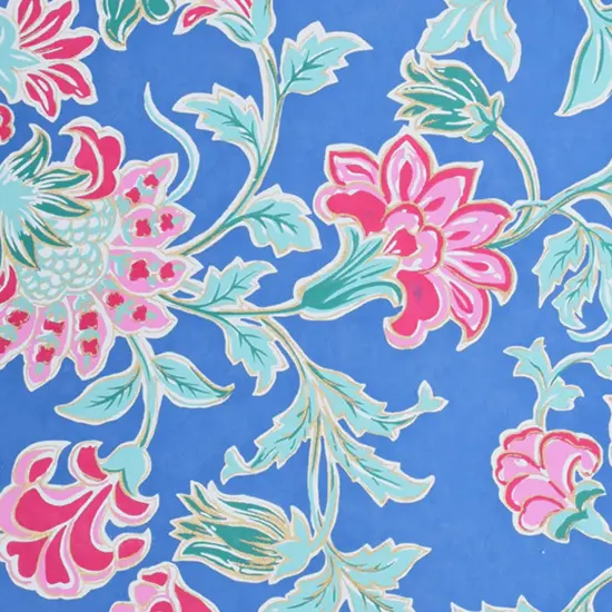 Blue Floral Gift Wrap Roll-Set of 5 {4}