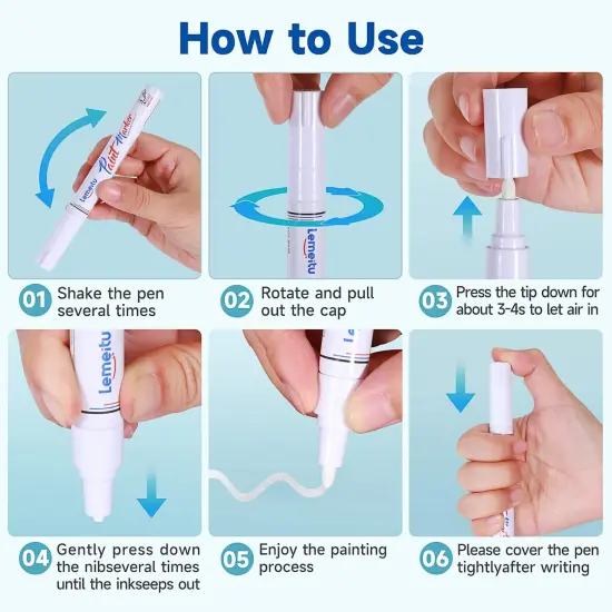 Paint Markers 8 Pack, Permanent paint markers Oil-Based Paint Pens With Medium Tips, Fast Drying and Waterproof. Suitable for Metal, Rock, Wood, Fabric, Plastic, Canvas, Mugs, Stone, Glass {4}