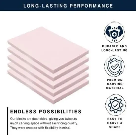 Stamp Pads for Rubber Stamps 5-Pack (6x4) and Rubber Stamp Carving Tools - Block Printing Kit by Pixiss - Rubber Block Stamp Maker Printmaking Supplies {3}