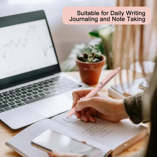 Gel Pens - 6Pcs 0.5mm Fine Point Smooth Writing, Black Gel Ink Pens for Journaling Note Taking, Cute Aesthetic Office School Supplies Gifts for Women(6pcs Morandi) {5}