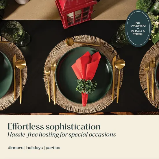 50-Pack Disposable Linen-Feel Burgundy Napkins, 12" x 17" Cloth-Like Paper Dinner Napkins {2}