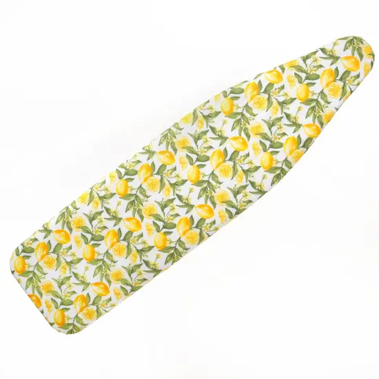 Ironing Board Cover and Pad 15x54 Standard Size Ironing Board Cover with Elastic Edge for Snug and Secure Fit, Thick and Durable Material (Yellow and Green Lemon Print Design) {1}