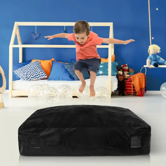 Soft Foam Sensory Crash Pad for Kids with Washable Velvet Cover Black {6}