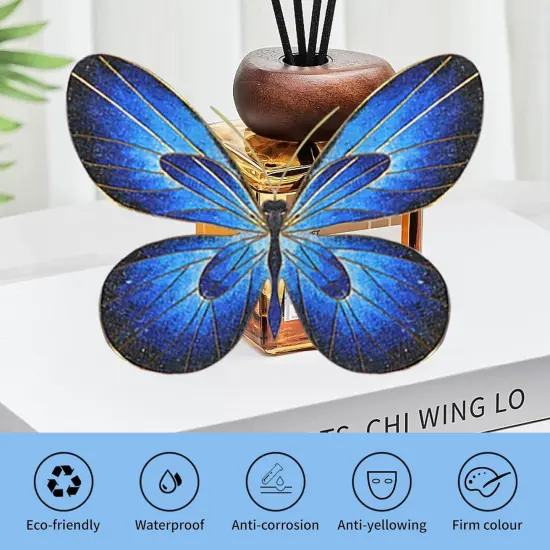 Cloisonne Enamel Art Painting Adult DIY Craft Kit, Filigree Enamel Art Projects Crafts Supplies Paint by Numbers Kit, 3D Blue Butterfly Craftwork Handmade Home Decor Mother's Day Stress Relief Gifts {4}