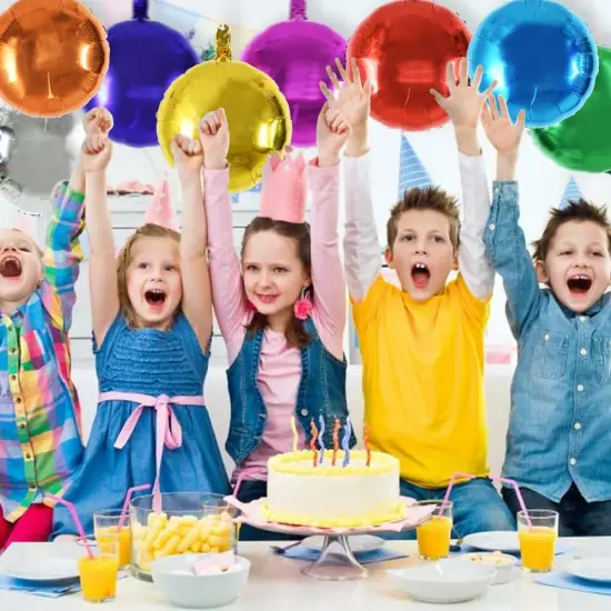 30Pcs 18 Inch Large Colorful Round Shape Foil Balloons Big Colorful Circle Helium Mylar Ballons {2}