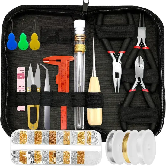Jewelry Making Supplies Kit - 24 + 845 Pcs Jewelry Making Tools for Repair, Crafting, Earring, Ring, and Beading {1}