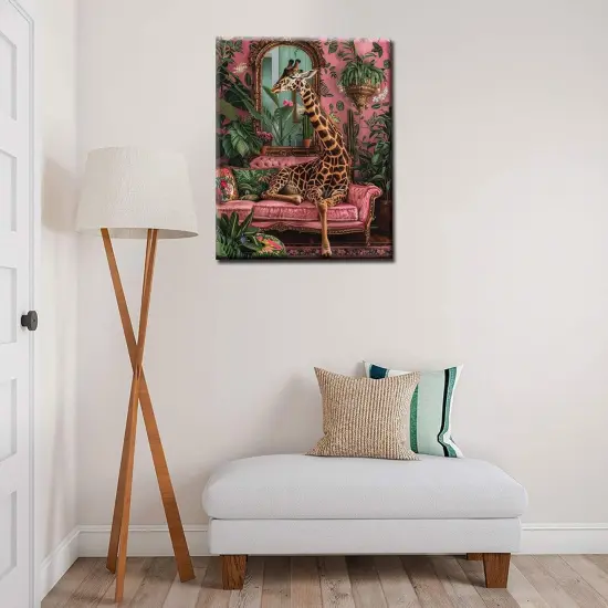 Cute Giraffe Paint by Numbers Botanical Paint by Numbers Kits Children,Cactus Tree Painting Art Craft on Canvas with Brushes Acrylic Pigment Drawings Gift Without Framed 16''W x 20''H {2}