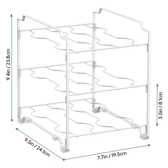Upgraded Kitchen Wrap Organizer Rack - Non-Slip, Stackable Foil & Plastic Wrap Storage for Cabinets/Countertops - Space-Saving Design (7.7"L x 9.5"W x 9.4"H) White {2}