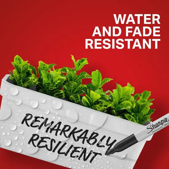 Permanent Markers Set, Quick Drying And Fade Resistant Fine Point Marker For Wood, Plastic, Paper, Metal, And More, Drawing, Coloring, And Poster Marker , Black, 12 Count {5}