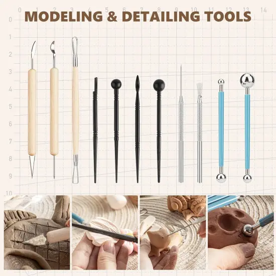 23PCS Clay Tools Sculpting, Ceramic & Pottery Modeling Tool {4}