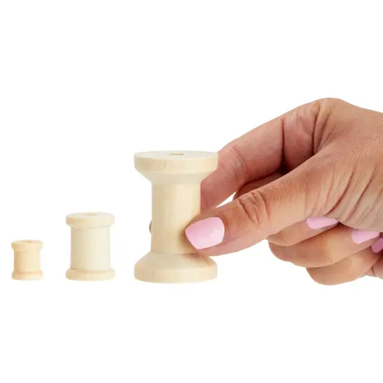 Empty Wooden Spools for Crafts in 3 Sizes (72 Pack) Brown {7}