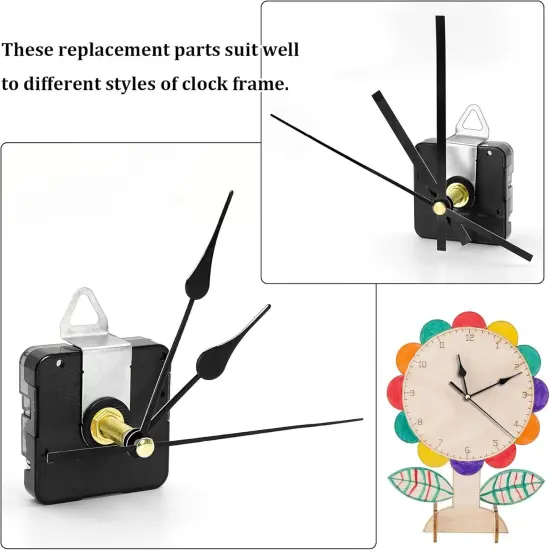 28mm Quartz Long Shaft Clock Movement Kit - DIY Wall Clock Mechanism with 1-1/10 Inch Shaft, 2 Pairs of Hands, Replacement Clock Repair Kit {5}