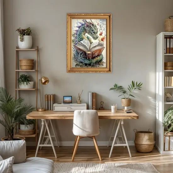 Dragon Diamond Painting Kits for Adults, 5D Animal Diamond Painting Book Diamond Art Kits for Beginners, Full Drill Diamond Art Diamond Gem Diamond Painting Kits for Home Wall Decor 12x16Inch {3}