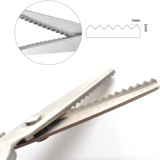 All Stainless Steel Pinking Shears Scissors for Fabric Heavy Duty Serrated Pinking Shears Decorative Edge Zig Zag Cut Scissors 8 Inch {3}
