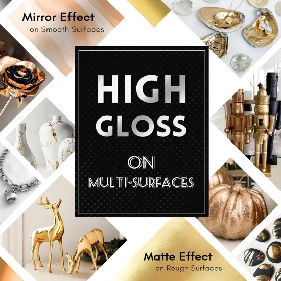 3Pcs Liquid Gold Paint Markers, Oil-based Permanent Chrome Maker, Gloss Mirror Marker Repairing, Reflective Metallic Pen Markers for Touch Up Model Painting DIY Art Projects, Gold {2}