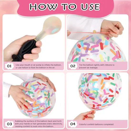 30 Pcs Multicolor Sprinkle Confetti Balloons,12 Inch Ice Cream Sprinkle Latex Balloons Rainbow Confetti Balloons Pastel Confetti Balloons for Wedding Birthday Party Baby Shower Decorations {5}