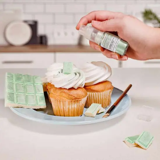 Bakell - Chrysanthemum Green Luster Dust (4g, 1x Pump) Edible Vegan Dust & Paint for Baking, Desserts and Beverages {2}