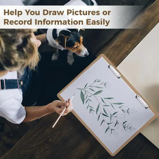 2PCS Extra Large Clipboards, 23&rsquo;&rsquo; x 17&rsquo;&rsquo; Clipboard, A3 Horizontal Wooden Clip Boards, Low Profile Clip Art Clipboard for Drawing, Sketching, Art Supplies, Landscape for Home Office {2}