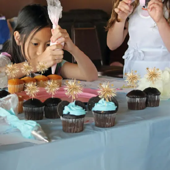 30Pcs Foil Firework Cupcake Toppers Happy Birthday Cake Toppers Sparkle Tinsel Flower Drink Stirrers Cocktail Food Fruit Toothpicks for Valentine's Day Party Supplies Gold {5}