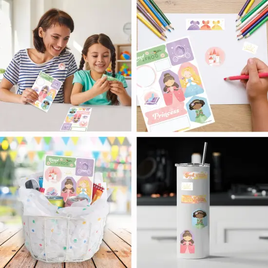 Big Dot of Happiness Princess Party Favor Sticker Sheet Sets, Princess Birthday Party Favors for Girls - 12 Sheets - 120 Stickers {5}