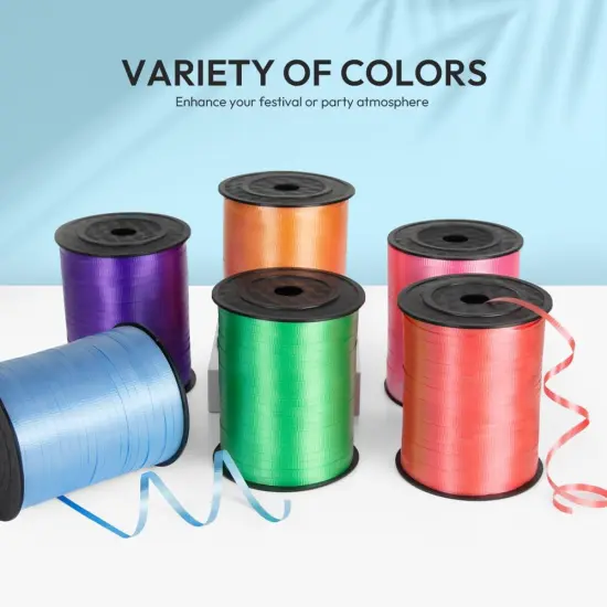 Red Crimped Curling Ribbon, 1/5" Wide x 500 Yards Christmas Curling Ribbons for Gift Wrapping, Party Decoration, Balloon String, Crafting, Balloon Ribbons for Florist Flower (1 Roll) {5}