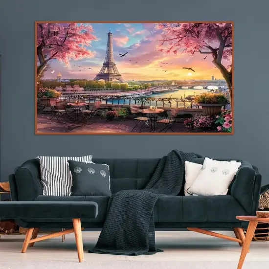 5D Large Diamond Art Painting,Eiffel Tower Diamond Art Kits for Adults,DIY Full Drill Crystal Rhinestone Arts and Crafts,Cityscape of Paris Art Painting with Diamond Home Wall Decor {2}