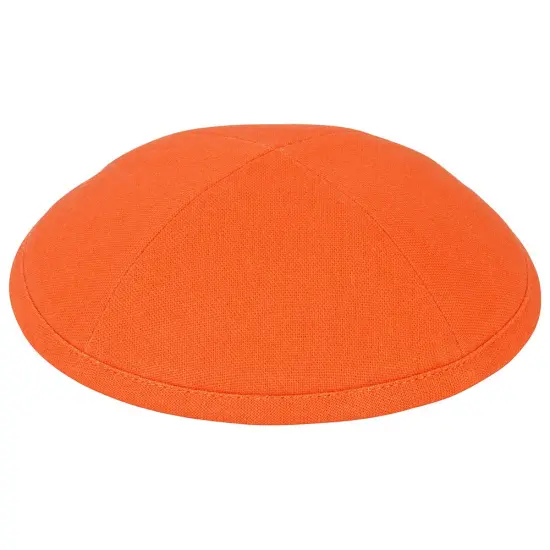 Kippah Orange Deluxe linen {1}