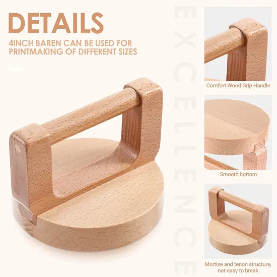 2Pack Block Printing Kit 4 Inch Hand Printed Linoleum Tools with Ergonomic Handle, Linocut Tools Block Printing Supplies for Hand Crafting, Block Printing, Linocut, Scrapbooking {2}