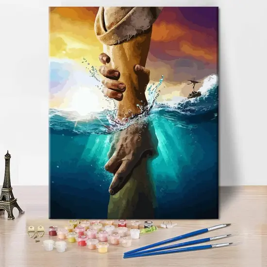 Paint by Numbers Christian Jesus Painting Kits by Number for Adults Kids on Canvas Wall Decor with Paintbrushes Acrylic Pigment for Home Living Room Decor 16 inx20 in {1}