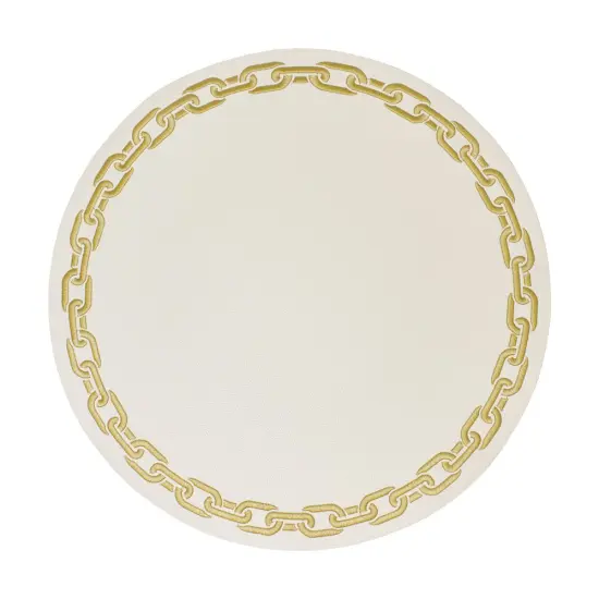 Leatherette Chain Design Placemat Set of 4 Gold {1}