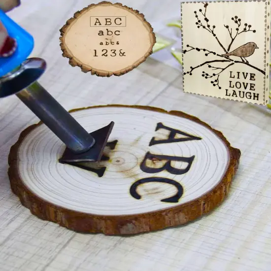 Wood Burning Alphabet Letter Kit, Branding Irons Personalized for Wood Leather Branding Set Compatible with Walnut Hollow Iron Wood Burning Stamp with 26 Iron 5/8&rdquo; Tall (Clear) {4}