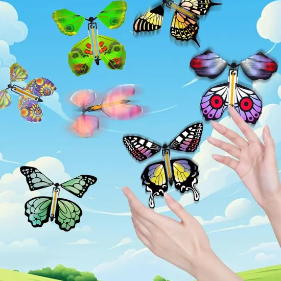 Spring Flying Butterfly Activity Craft Kit with 12 Wind Up Butterflies and 12 Color Pens DIY Toys for Kids' Parties School Activities and Parent-Child Fun {2}