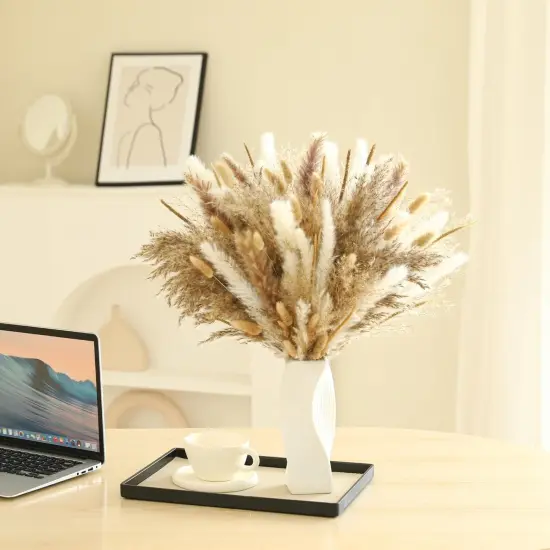 135Pcs Dried Pampas Grass Decor, Boho Home Decor, Mini Bunny Tails Dried Flowers, Fluffy Pompous Grass Bouquet {2}