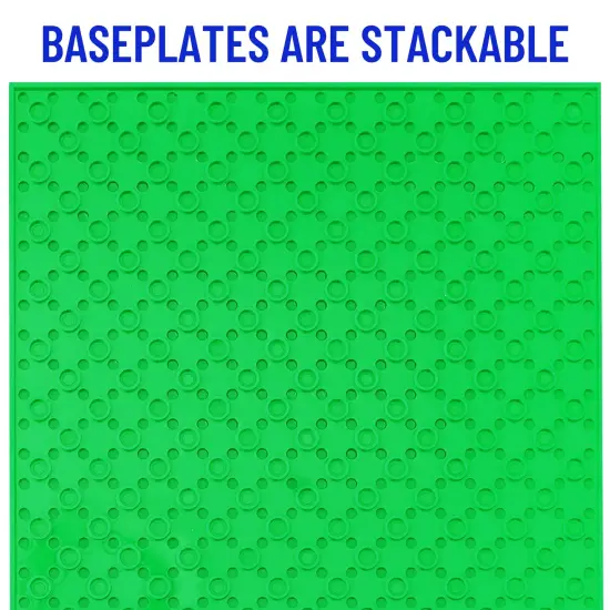 Strictly Briks Compatible with Lego 4 Pack Classic Baseplates 10x10 in, Stackable Building Plates with 32 x 32 Studs, Mats, Bases, Boards, Sheets 100% Compatible with All Major Brands, Ages 3-14 Green {3}