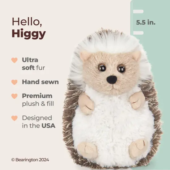 Bearington Higgy Plush Stuffed Animal Hedgehog, 5.5 inches, For Ages 1-14 Brown {2}