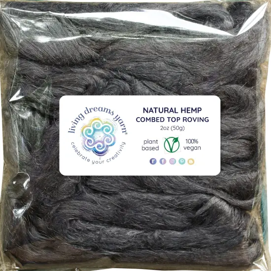 Hemp - Beautifully Dyed Vivid Colors, Combed Top Roving for Spinning, Blending, Felting, Weaving. Pewter {2}