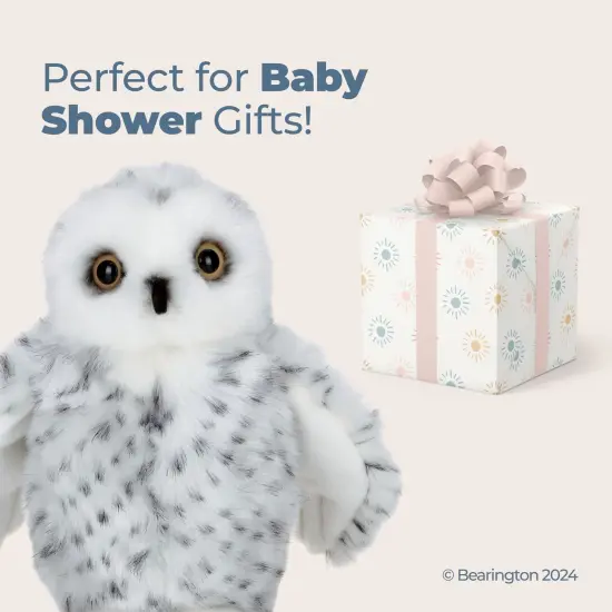 Bearington Collection Drift The Snowy Owl Plush, Owl Stuffed Animal, 8 Inch, For Ages 0-14 White {5}