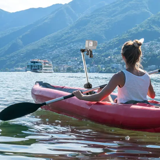 3-Piece Fishing Boat Accessory Set with Adjustable Go Pro Mount, Rod Holder, and Oar Holder {3}