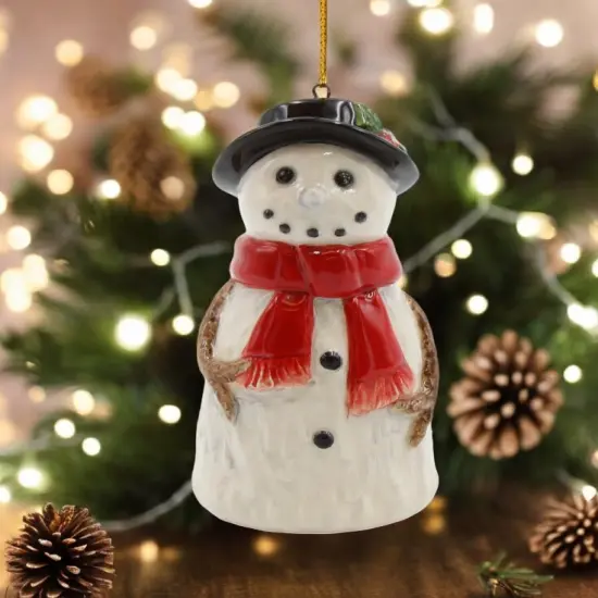 Ceramic Snowman Ornament, Christmas Tree Decor {1}