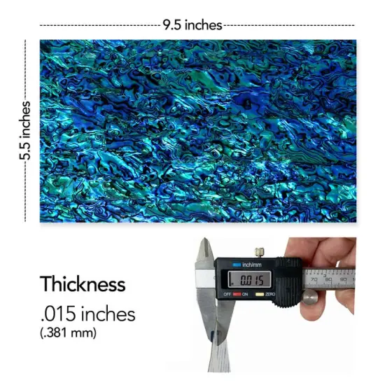 Shell Veneer, 5.5 x 9.5 inches | WMOP, BMOP, Abalone | Includes 3M Adhesive Sheet for Application, Great for Inlay Projects Blue Sapphire {2}