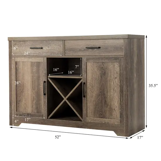 Costway Buffet Cabinet Sideboard Console Storage Cabinet side Cabinet With Two Drawers Brown {2}