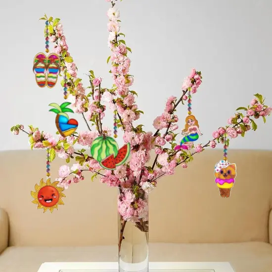 30 Sets Summer Suncatcher Craft Kits Glow in The Dark DIY Window Paint Art Sun Catcher Kits for Home Classroom Party Activities Art Project Party Favors {5}