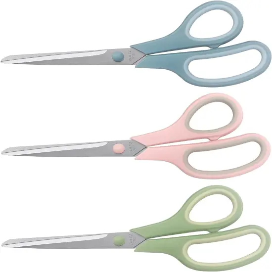 Scissors 8.5 Inch scissors all purpose Bulk Set of 3, Scissors for Office Home School Craft Supplies, Soft Comfort-Grip Right/Left Hand {1}