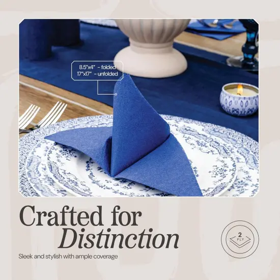 Disposable Dinner Napkins Red Paper, [100 Pack] 17" x 17" 2-Ply Quilted Colored Red Napkins {3}