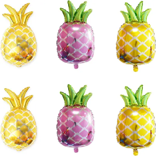 6 Pcs Big Size Pineapple Balloons, Fruit Balloons for Birthday Party Baby Shower Bridal Shower Wedding Summer Luau Party Decoration {1}