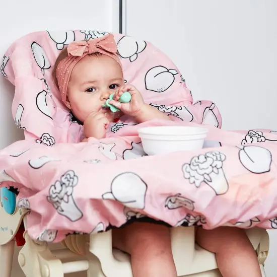 Grabease Allover Waterproof Bib for Self-Feeding Infants and Toddlers, Machine Washable, Ages 1-11 Months, Pink {1}