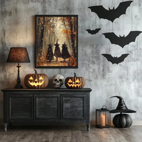 Fall Paint by Numbers Kit for Adults, Witch Paint by Number Adult, Painting by Numbers for Gifts and Home Interior Decor 16x20 Inch {3}