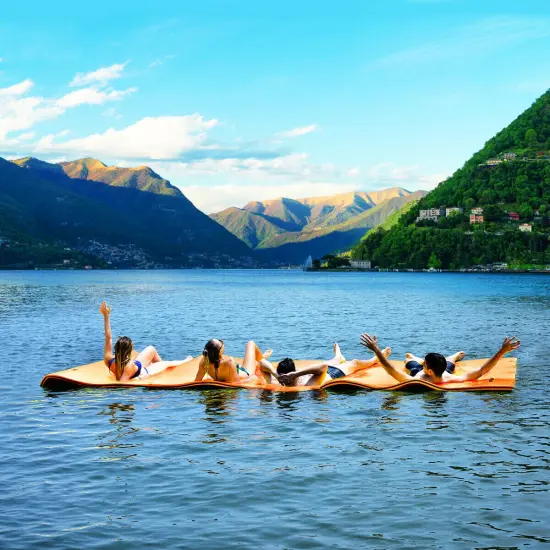 Orange XPE Foam Floating Water Pad for 4-6 People with Easy Storage and Anchoring {2}