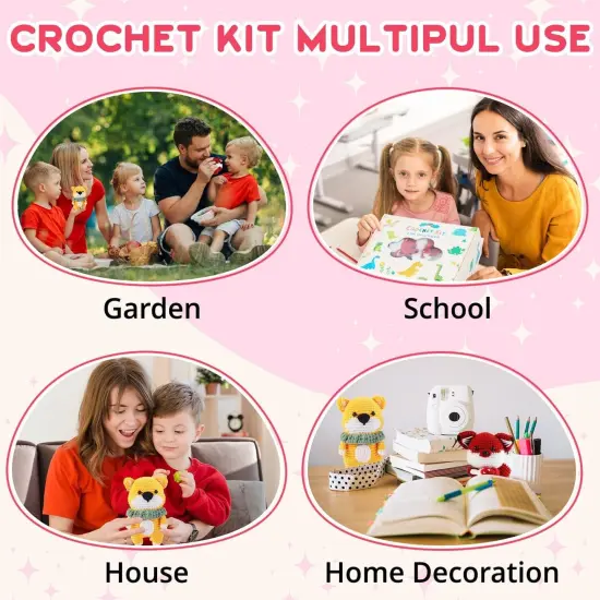 Beginners Crochet Kit Fox & Teddy Bear Create Adorable DIY Plushiest {3}