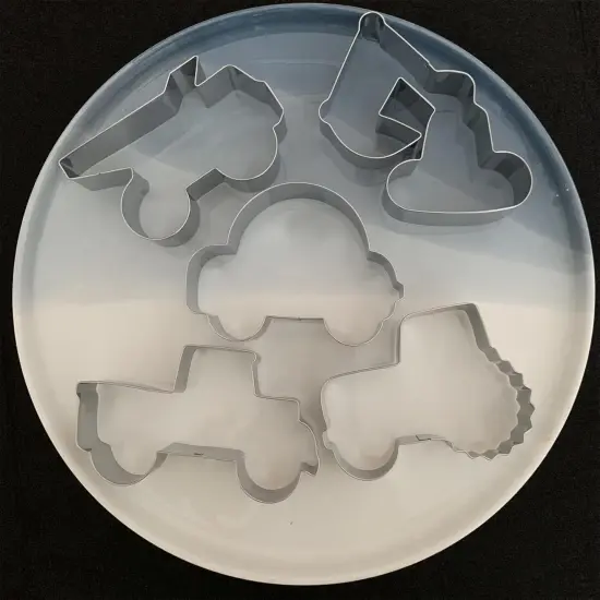 Construction Vehicles Cookie Cutters Set-5 Piece-Truck, Dump, Tractor, Car and Digger-Biscui Cookie Cutters Molds for Kids Party {5}